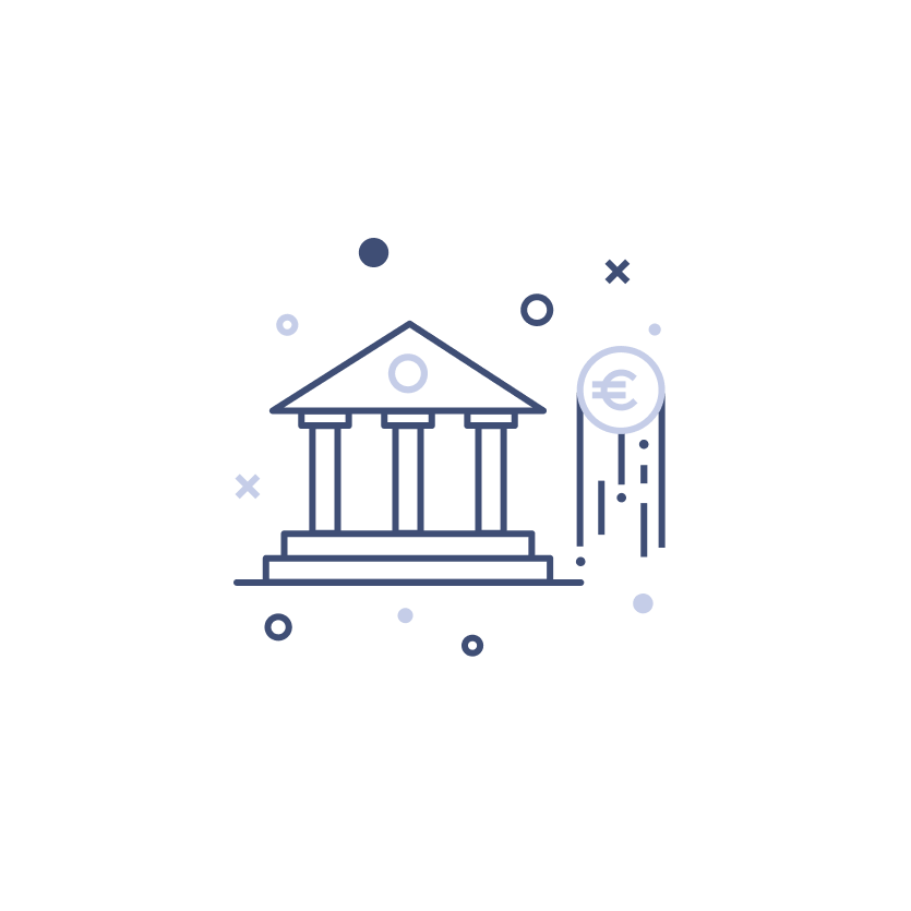 Banca e serviços iconografia